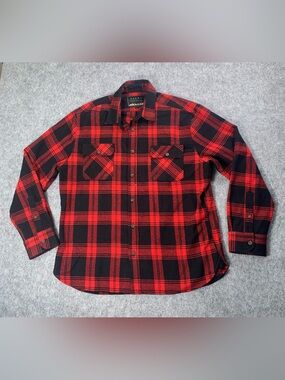 Jachs Red and Black Plaid Men's Button-Down Shirt
